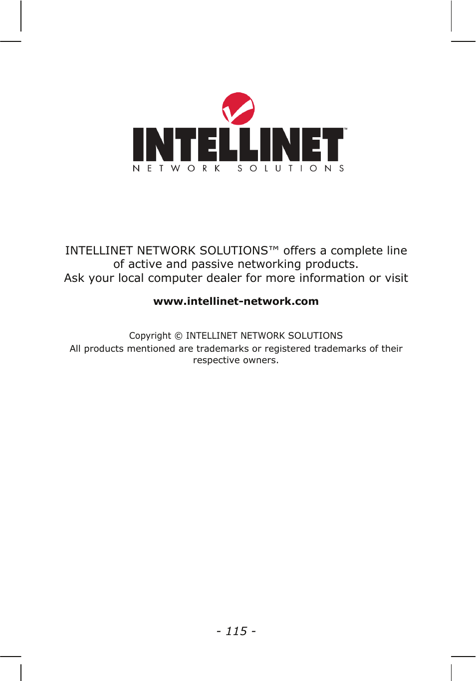 INTELLINET NETWORK NSC15-WG User Manual User Manual | Page 115 / 115