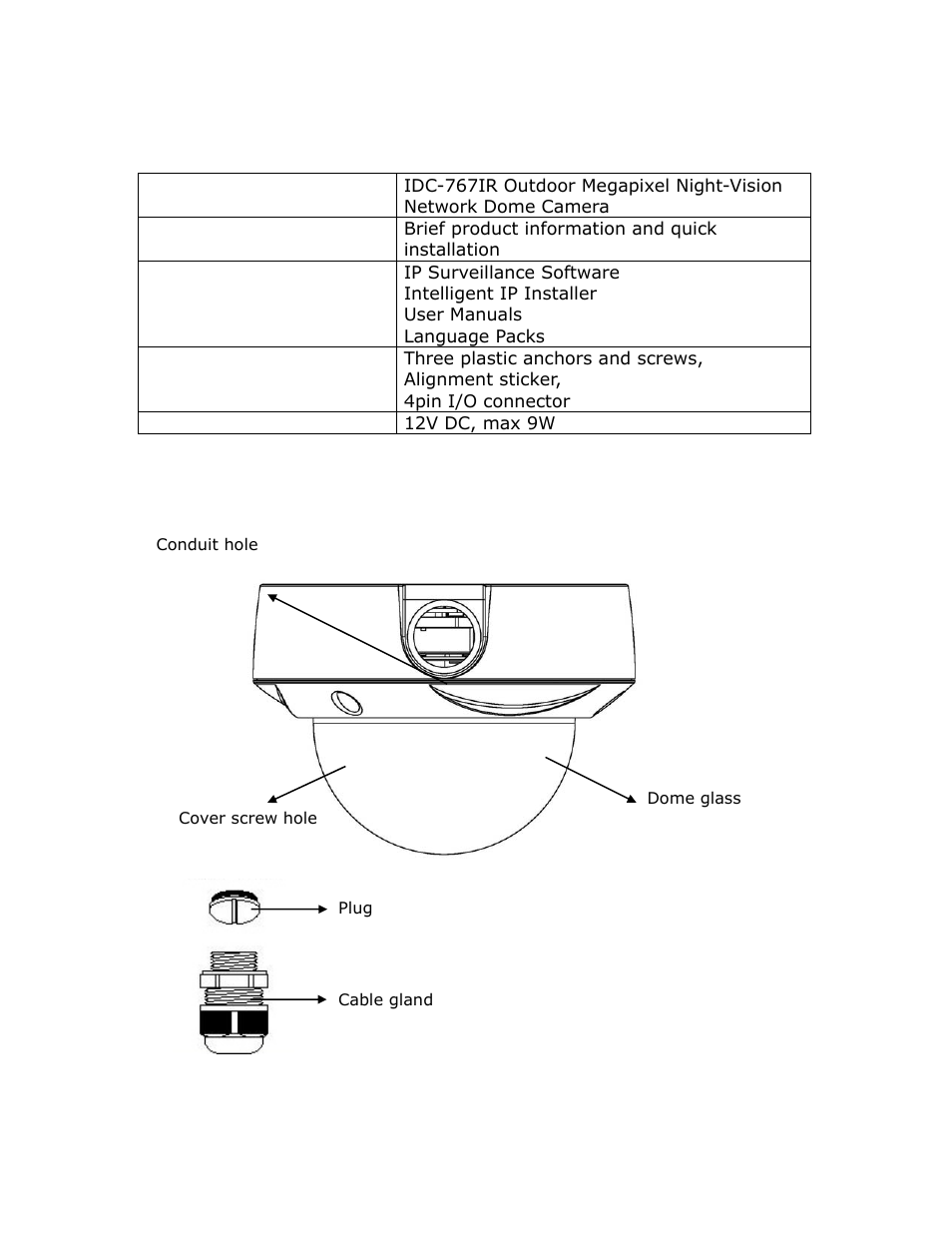 INTELLINET NETWORK IDC-767IR Hardware Installation Guide User Manual | Page 2 / 11
