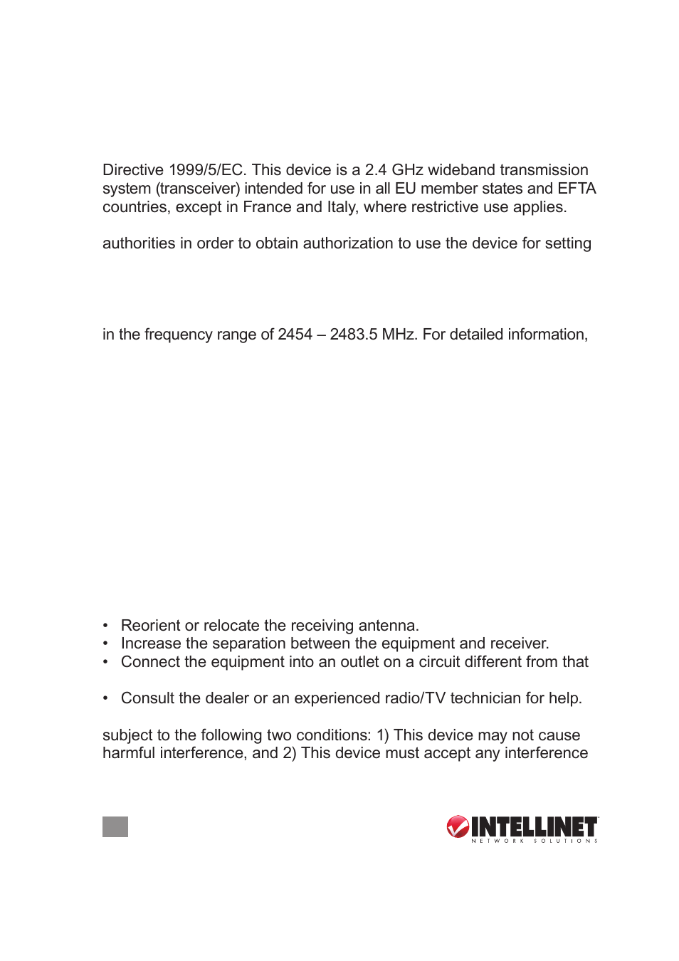 Regulatory statements | INTELLINET NETWORK NSC18-WN User Manual User Manual | Page 4 / 60