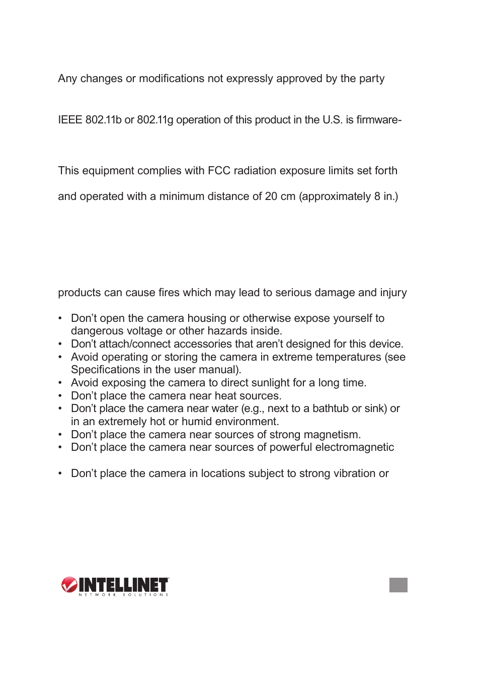 Safety precautions | INTELLINET NETWORK NSC18-WN User Manual User Manual | Page 5 / 60