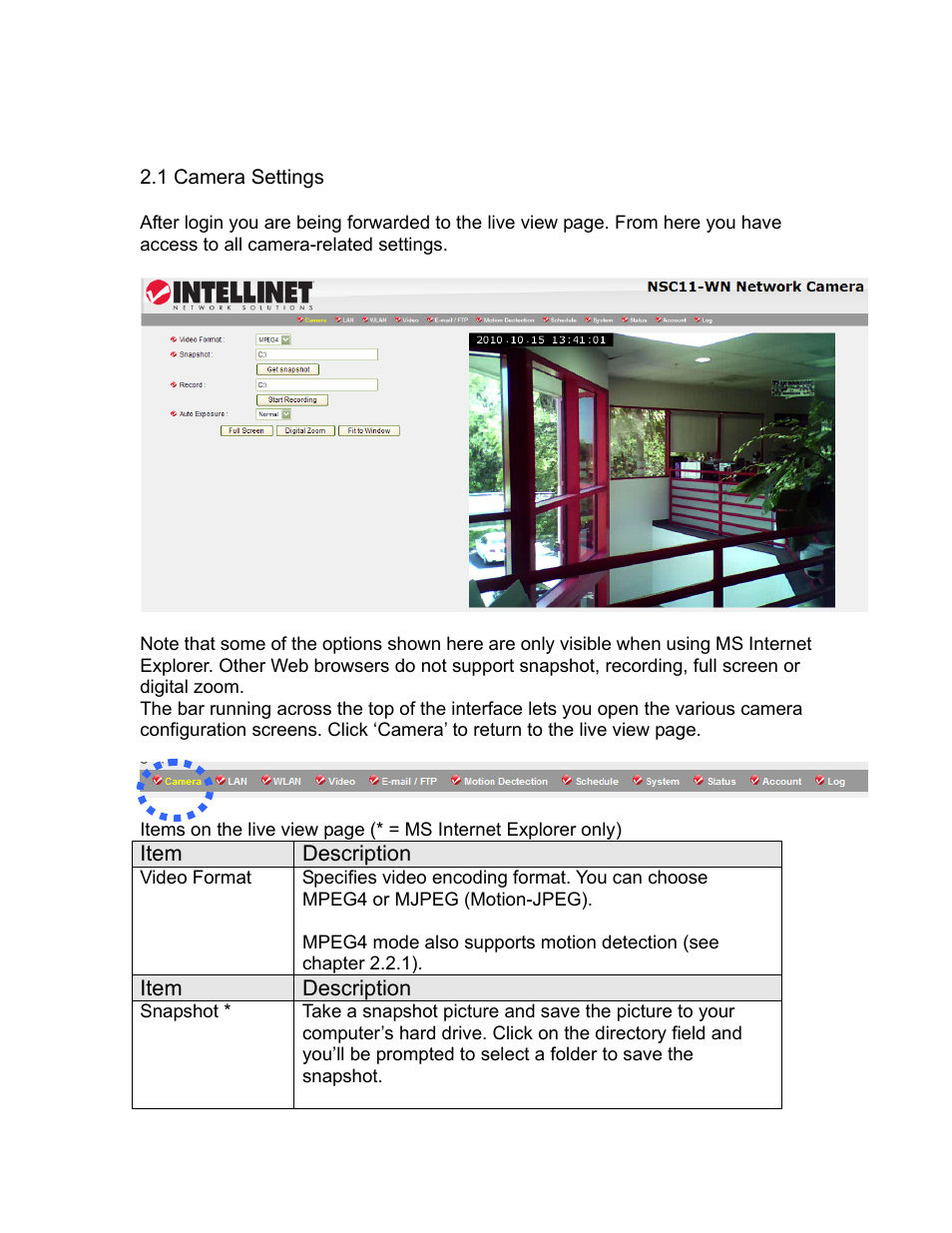 Chapter ii: using the web management interface | INTELLINET NETWORK NSC11-WN User Manual User Manual | Page 26 / 77