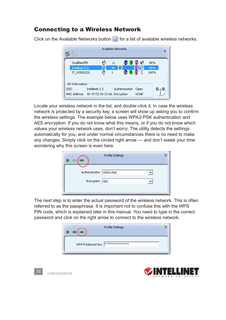 Connecting to a wireless network | INTELLINET NETWORK 525275 Wireless 450N Dual-Band USB Adapter User Manual User Manual | Page 10 / 40