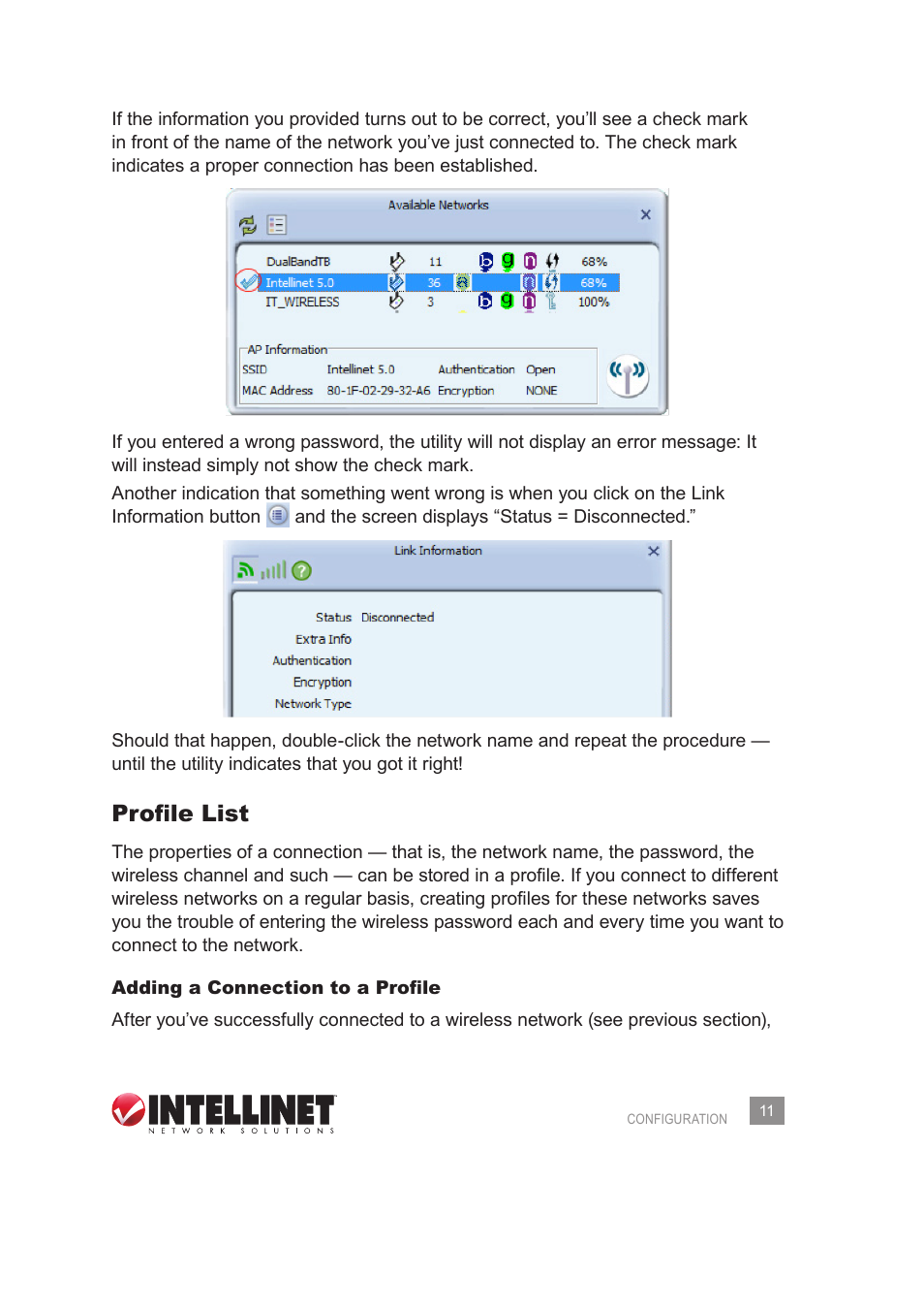 Profile list | INTELLINET NETWORK 525275 Wireless 450N Dual-Band USB Adapter User Manual User Manual | Page 11 / 40