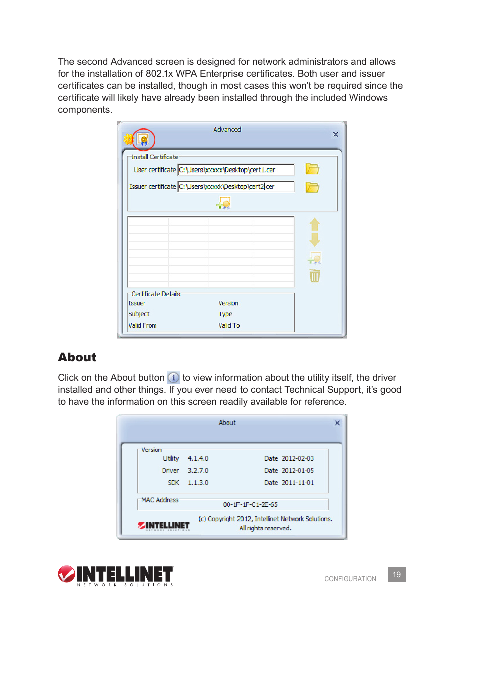 About | INTELLINET NETWORK 525275 Wireless 450N Dual-Band USB Adapter User Manual User Manual | Page 19 / 40