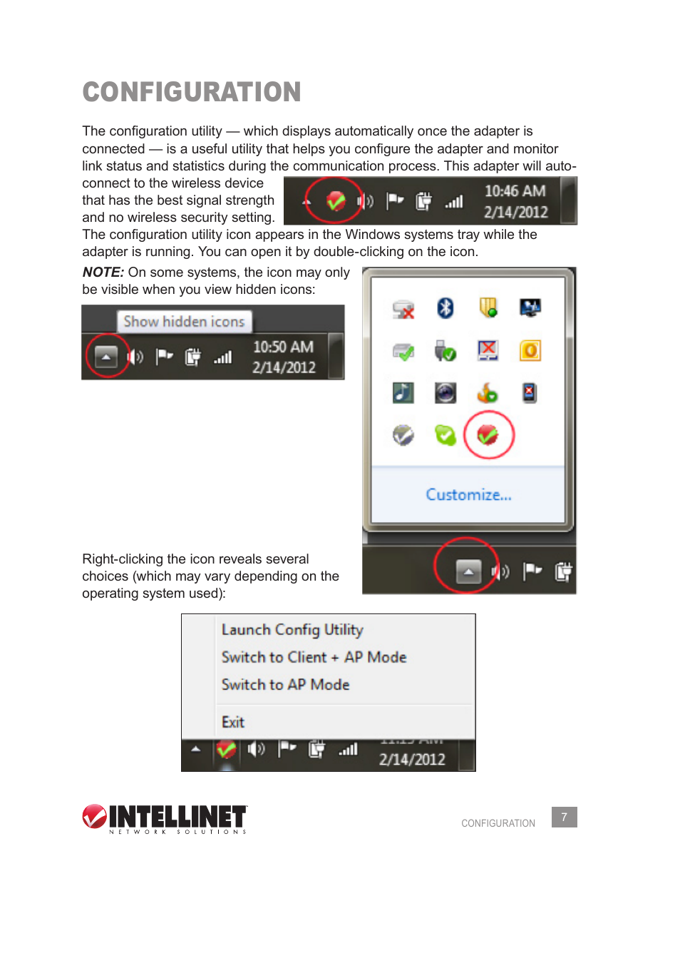 Configuration | INTELLINET NETWORK 525275 Wireless 450N Dual-Band USB Adapter User Manual User Manual | Page 7 / 40