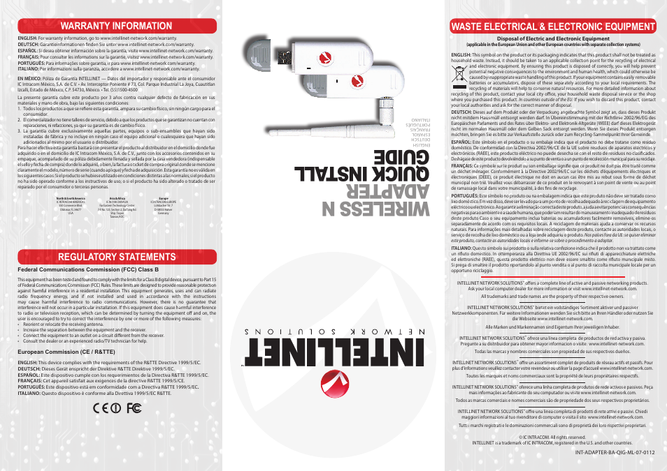 INTELLINET NETWORK 524698 Wireless 150N USB Adapter Quick Install Guide User Manual | 2 pages