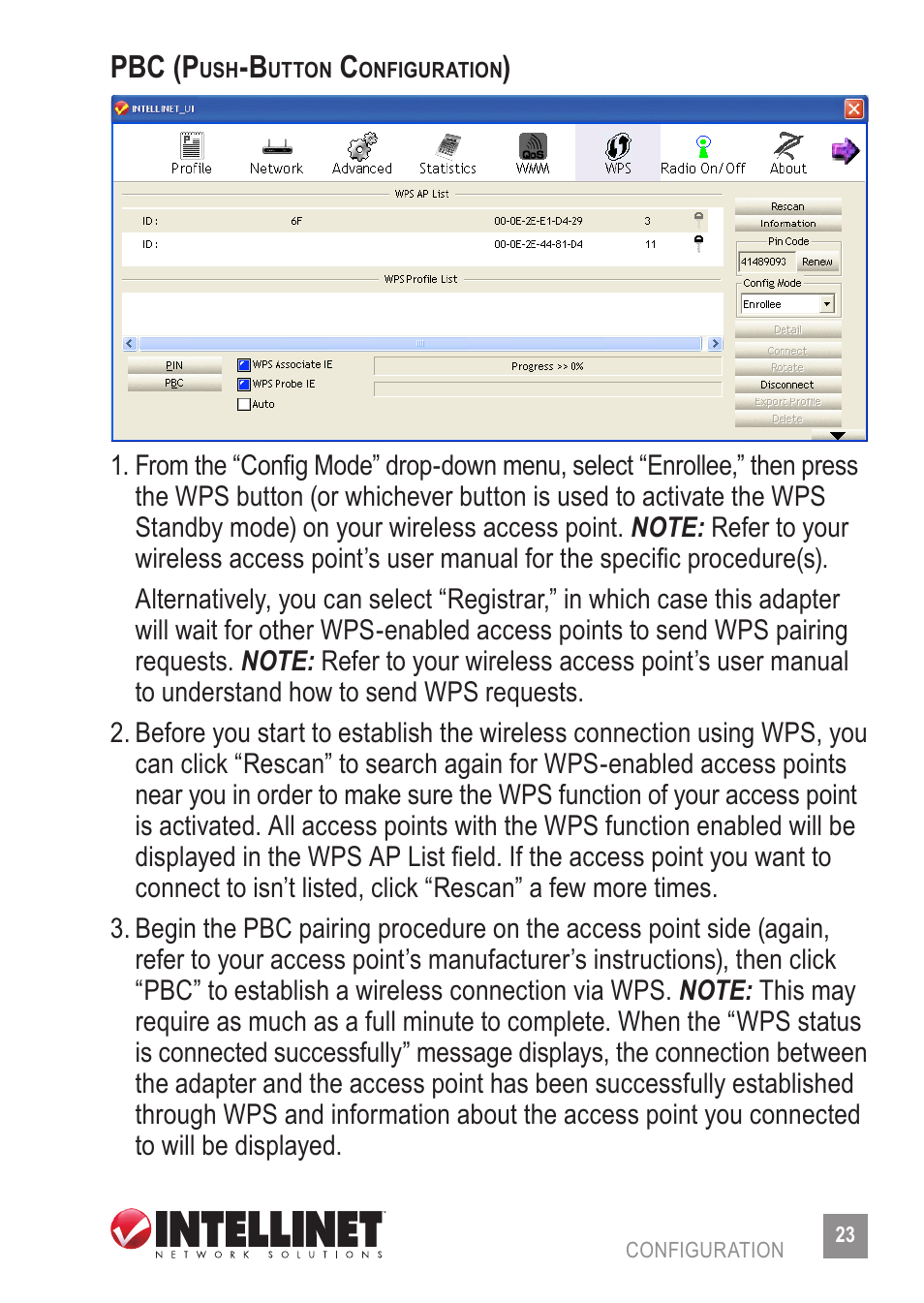 Pbc (p | INTELLINET NETWORK 525152 Wireless 150N High-Power USB Adapter User Manual User Manual | Page 23 / 34