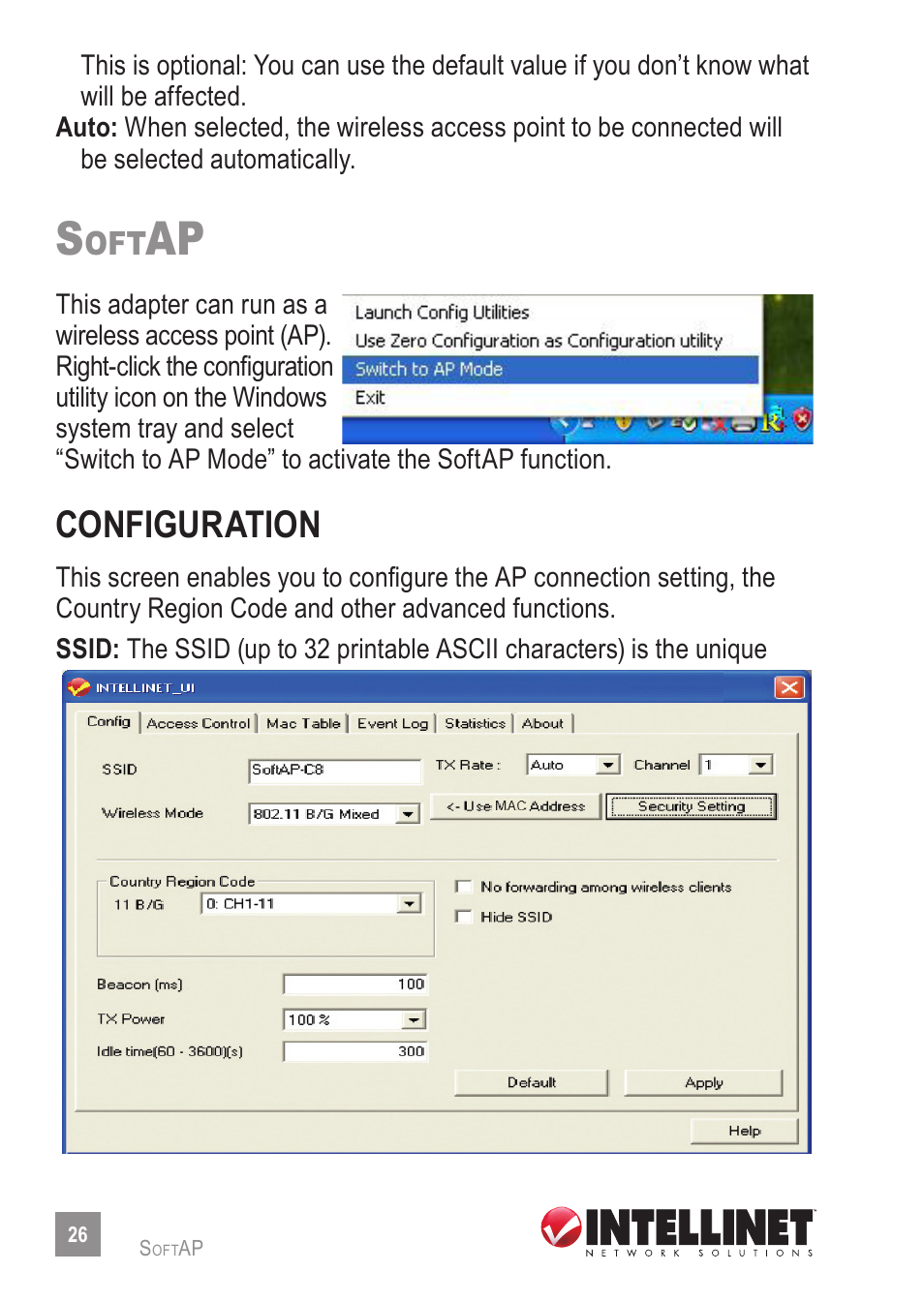 Configuration | INTELLINET NETWORK 525152 Wireless 150N High-Power USB Adapter User Manual User Manual | Page 26 / 34