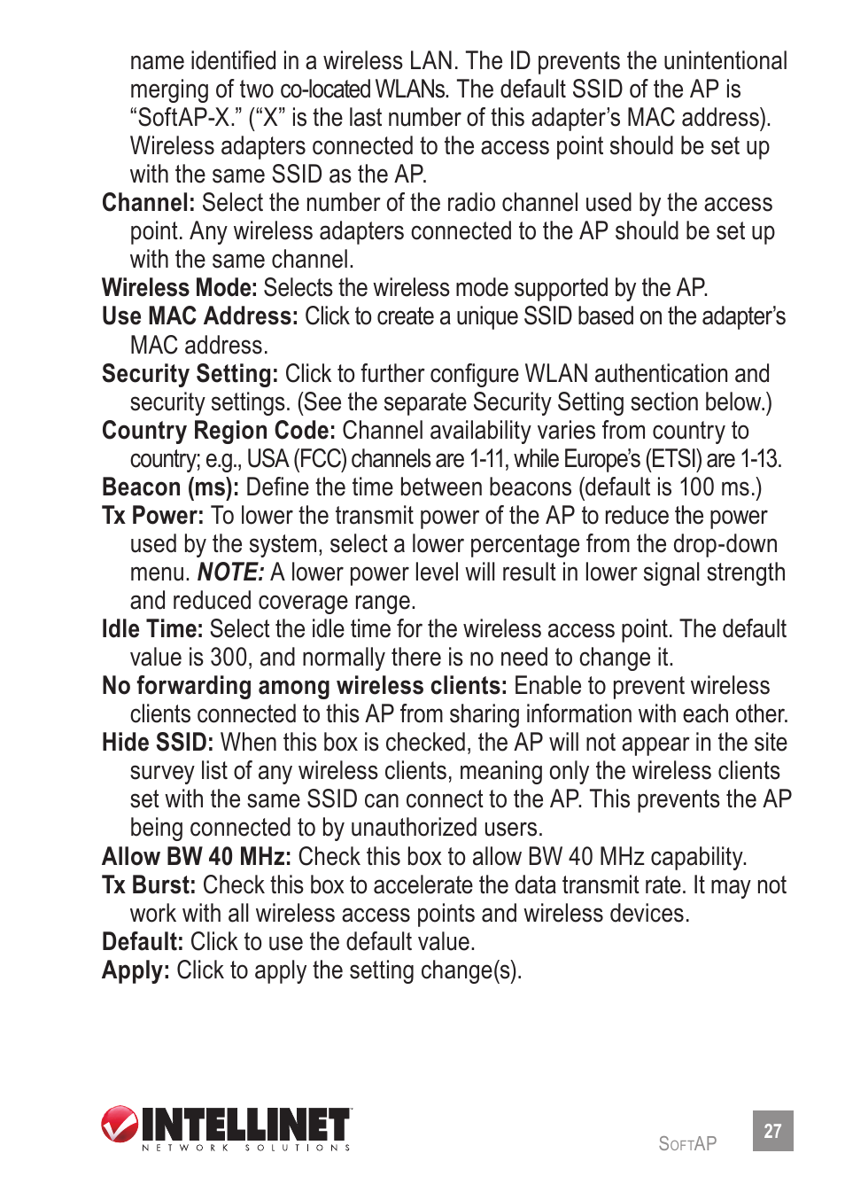 INTELLINET NETWORK 525152 Wireless 150N High-Power USB Adapter User Manual User Manual | Page 27 / 34