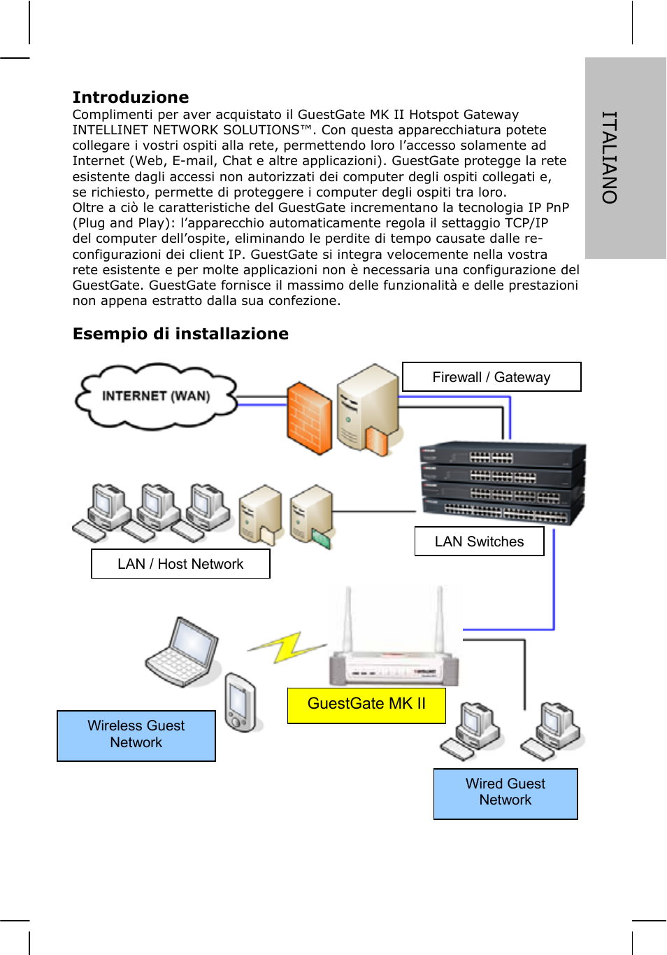 Italiano | INTELLINET NETWORK 524827 GuestGate MK II Quick Install Guide User Manual | Page 23 / 36