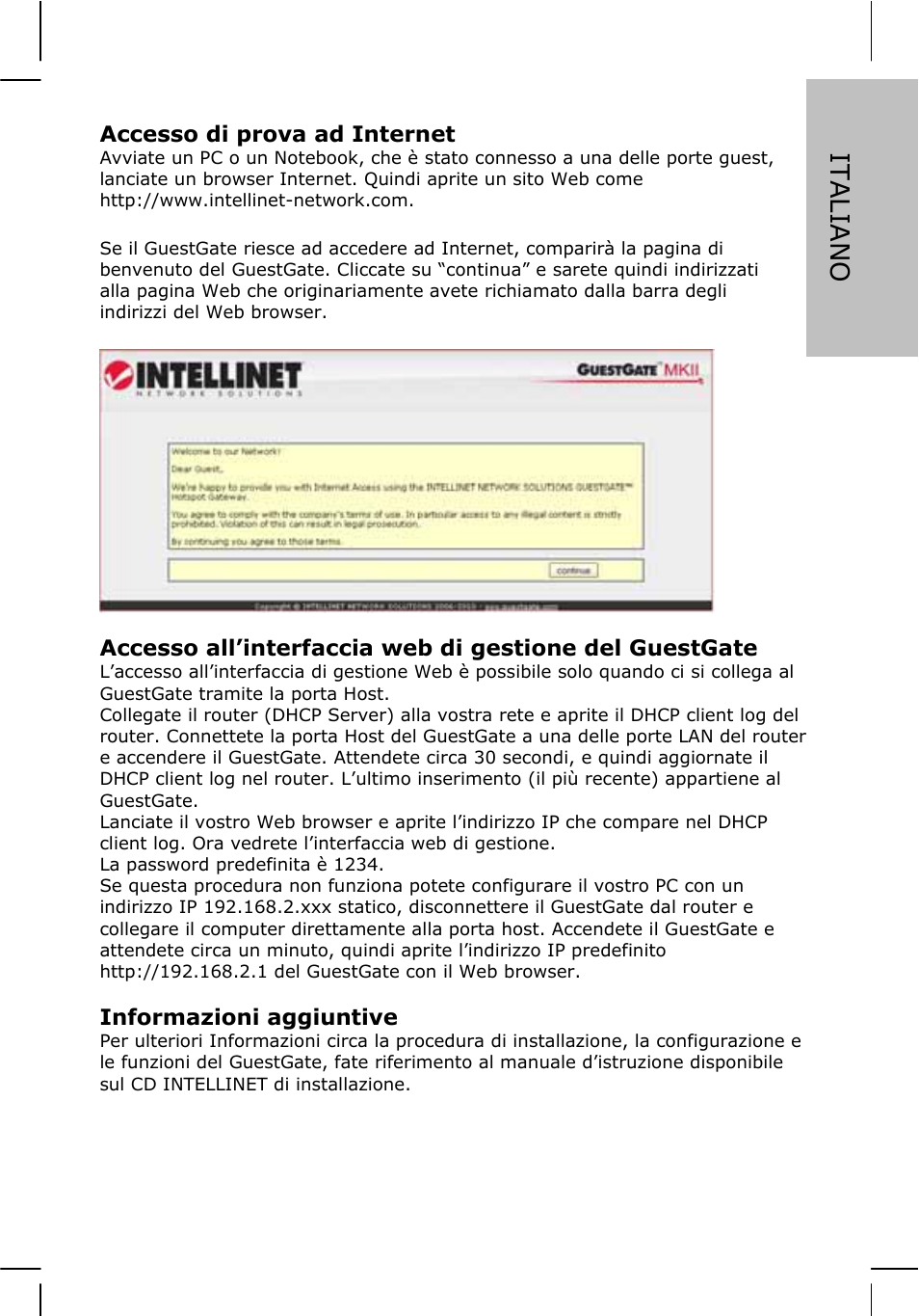 Italiano | INTELLINET NETWORK 524827 GuestGate MK II Quick Install Guide User Manual | Page 25 / 36