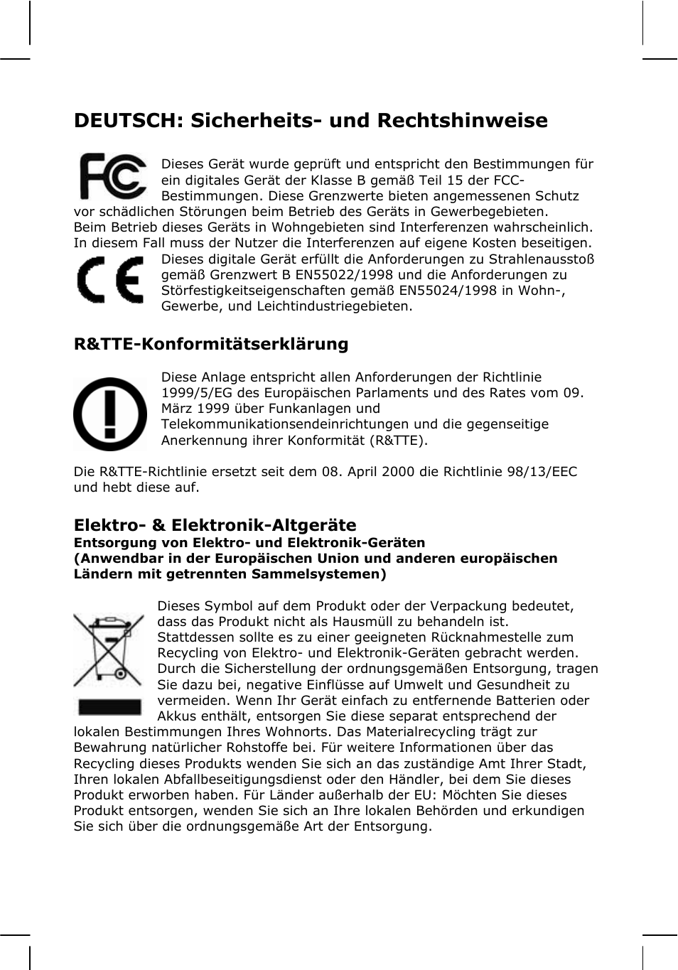 Deutsch: sicherheits- und rechtshinweise | INTELLINET NETWORK 524827 GuestGate MK II Quick Install Guide User Manual | Page 6 / 36