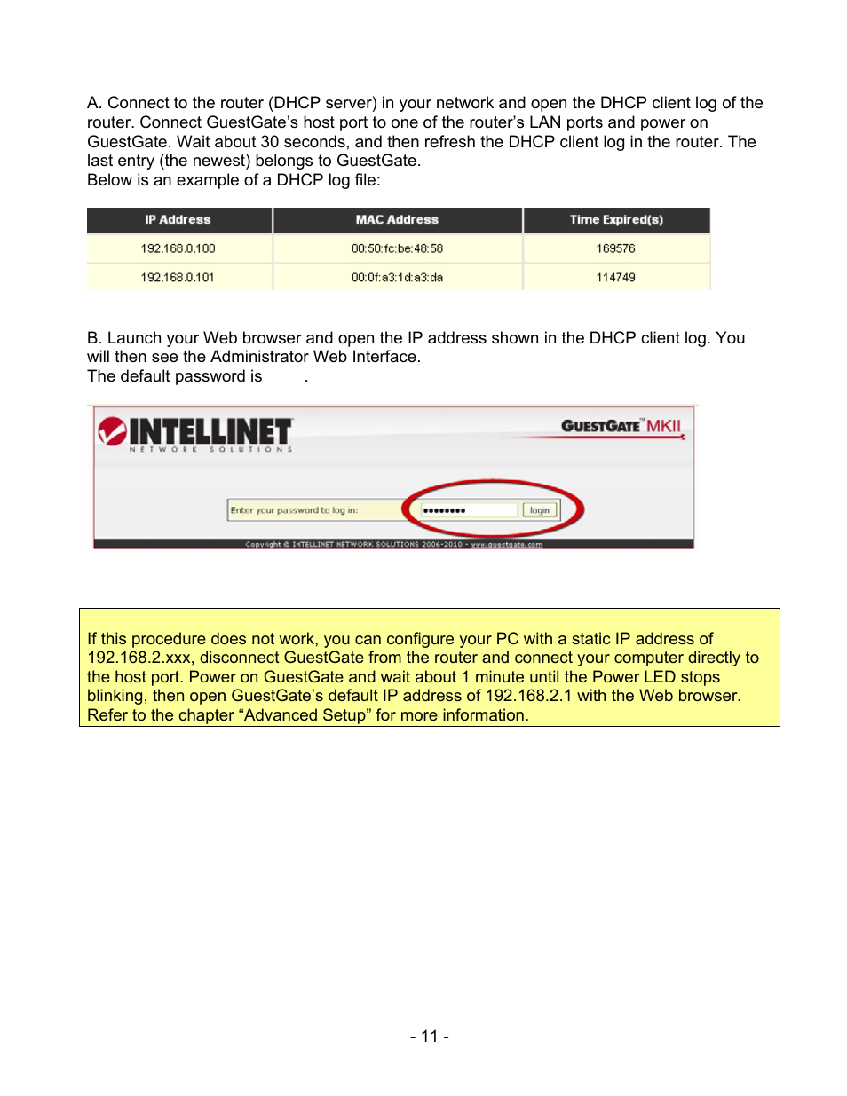INTELLINET NETWORK 524827 GuestGate MK II User Manual User Manual | Page 11 / 44