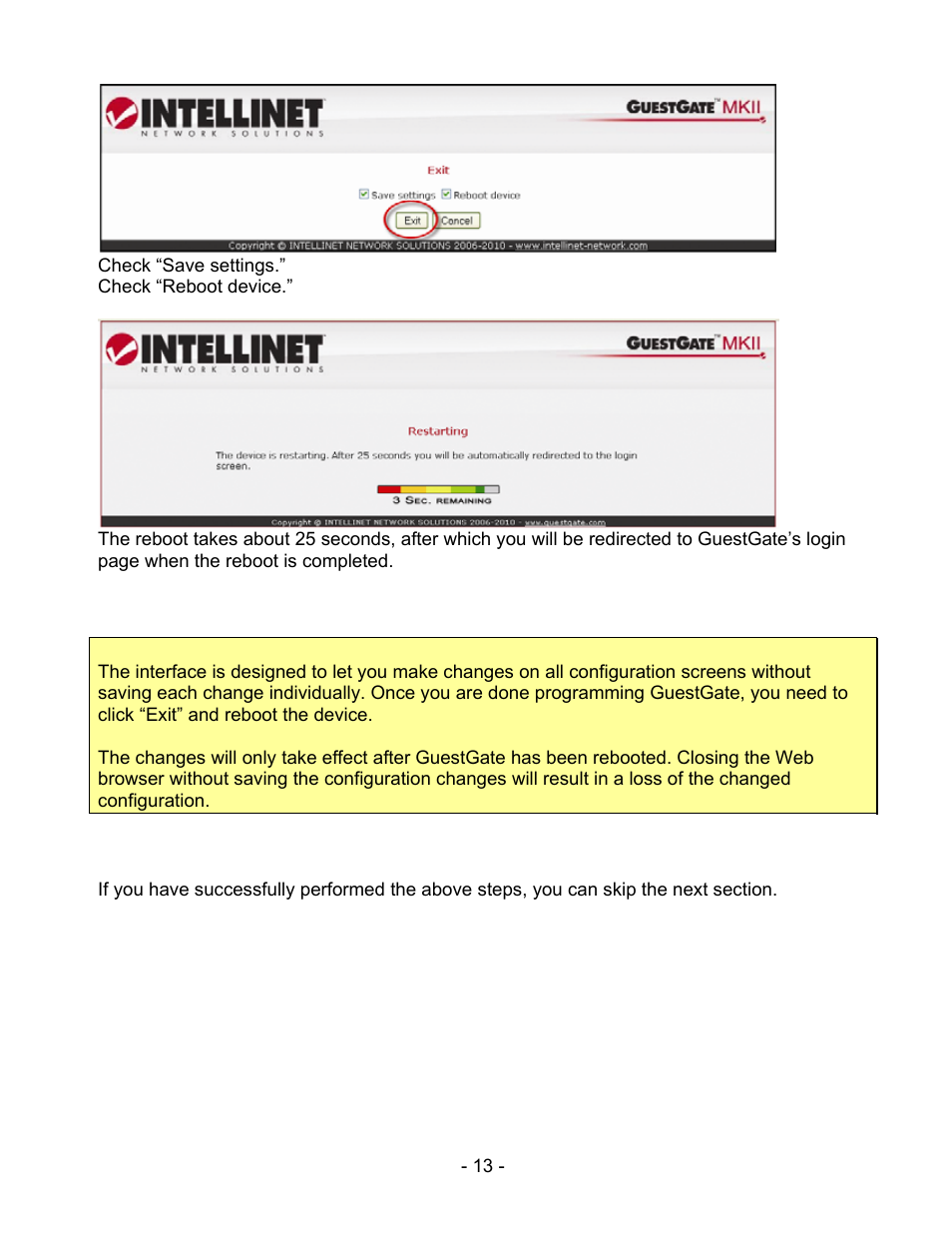 INTELLINET NETWORK 524827 GuestGate MK II User Manual User Manual | Page 13 / 44