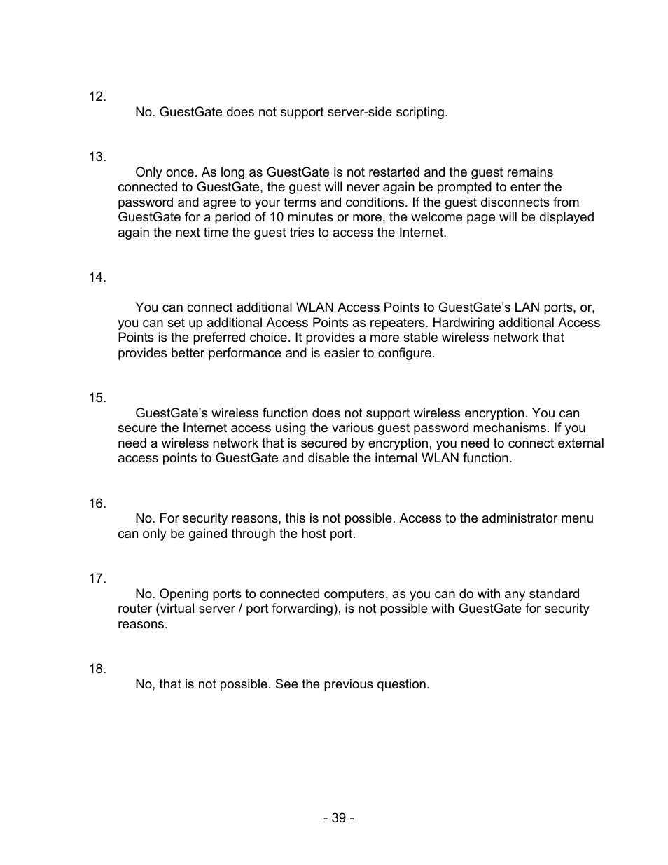 INTELLINET NETWORK 524827 GuestGate MK II User Manual User Manual | Page 39 / 44