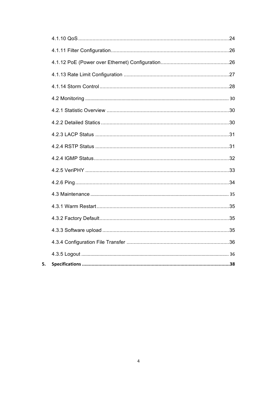 INTELLINET NETWORK 560900 24 Ports Gigabit + 4 Gigabit SFP PoE+ Web Management Ethernet Switch User Manual User Manual | Page 5 / 40