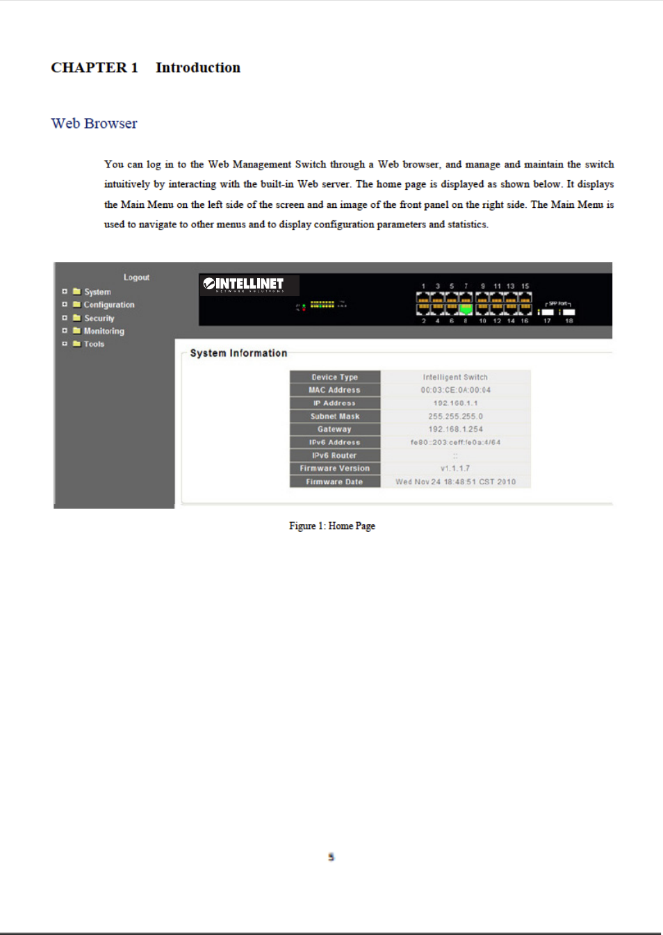 INTELLINET NETWORK 560559 16 Ports Gigabit + 2 Gigabit SFP PoE+ Web Management Ethernet Switch User Manual User Manual | Page 5 / 58