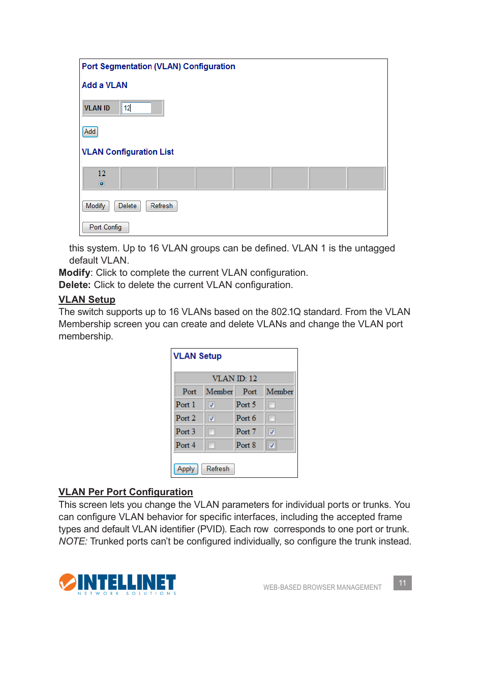 INTELLINET NETWORK 560542 8 Ports Gigabit PoE+Web Management Desktop Ethernet Switch User Manual User Manual | Page 11 / 28