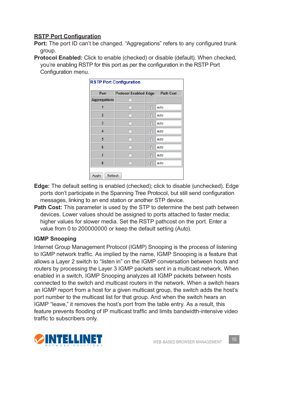 INTELLINET NETWORK 560542 8 Ports Gigabit PoE+Web Management Desktop Ethernet Switch User Manual User Manual | Page 15 / 28