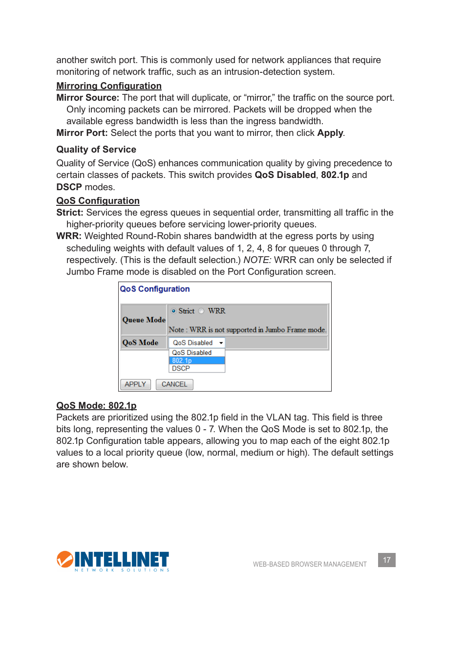 INTELLINET NETWORK 560542 8 Ports Gigabit PoE+Web Management Desktop Ethernet Switch User Manual User Manual | Page 17 / 28