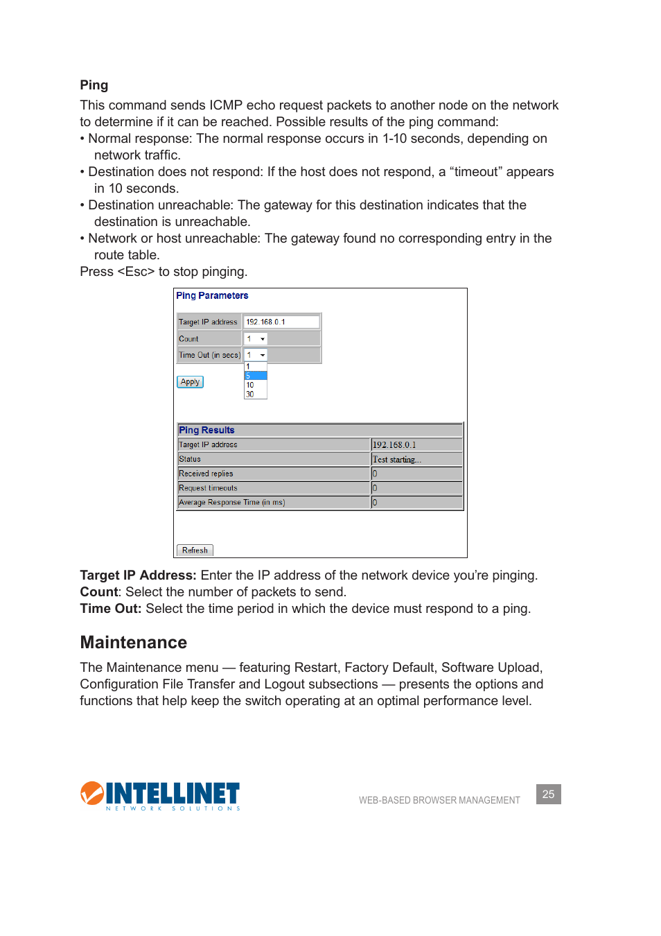 Maintenance | INTELLINET NETWORK 560542 8 Ports Gigabit PoE+Web Management Desktop Ethernet Switch User Manual User Manual | Page 25 / 28