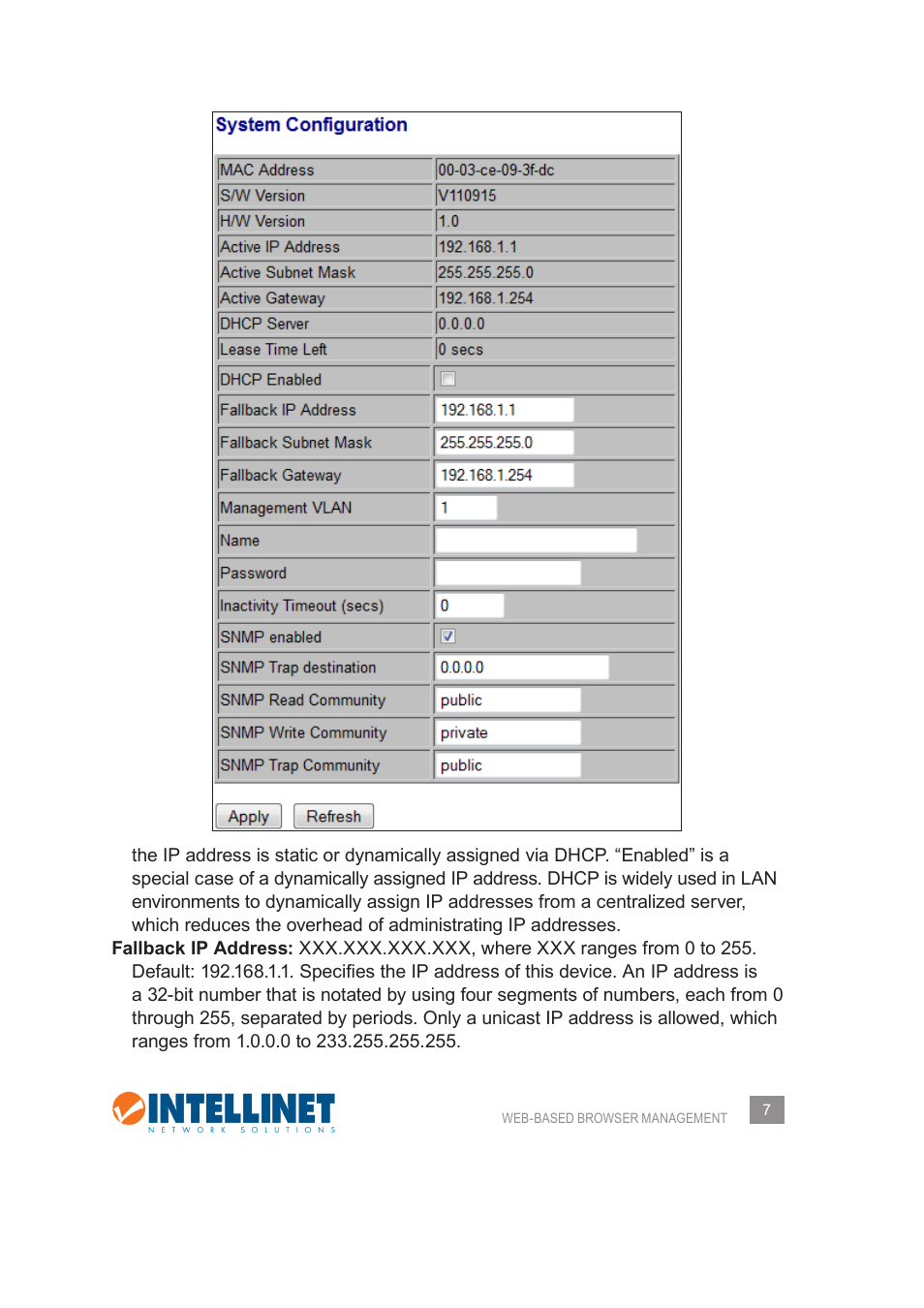INTELLINET NETWORK 560542 8 Ports Gigabit PoE+Web Management Desktop Ethernet Switch User Manual User Manual | Page 7 / 28
