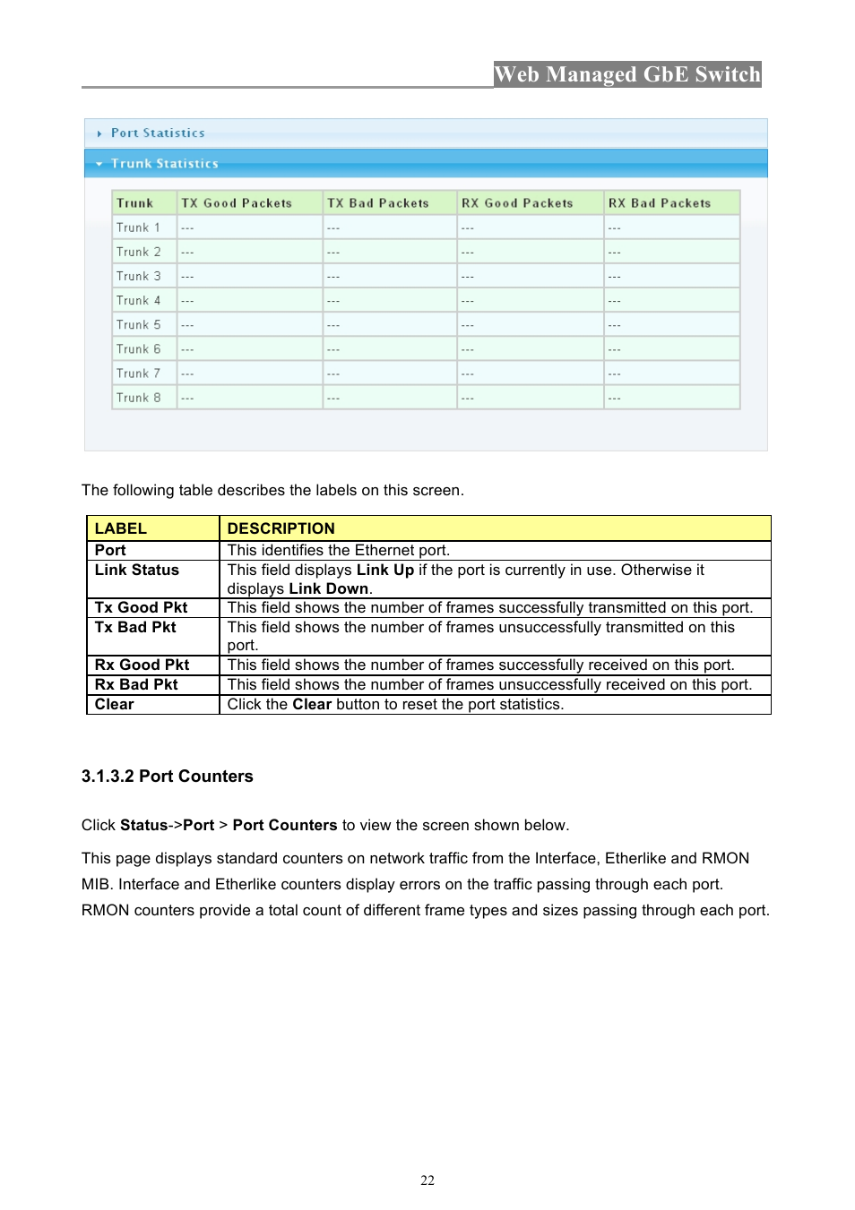 Web managed gbe switch | INTELLINET NETWORK 560801 24-Port Gigabit Managed Switch + 4 SFP Ports User Manual User Manual | Page 22 / 96