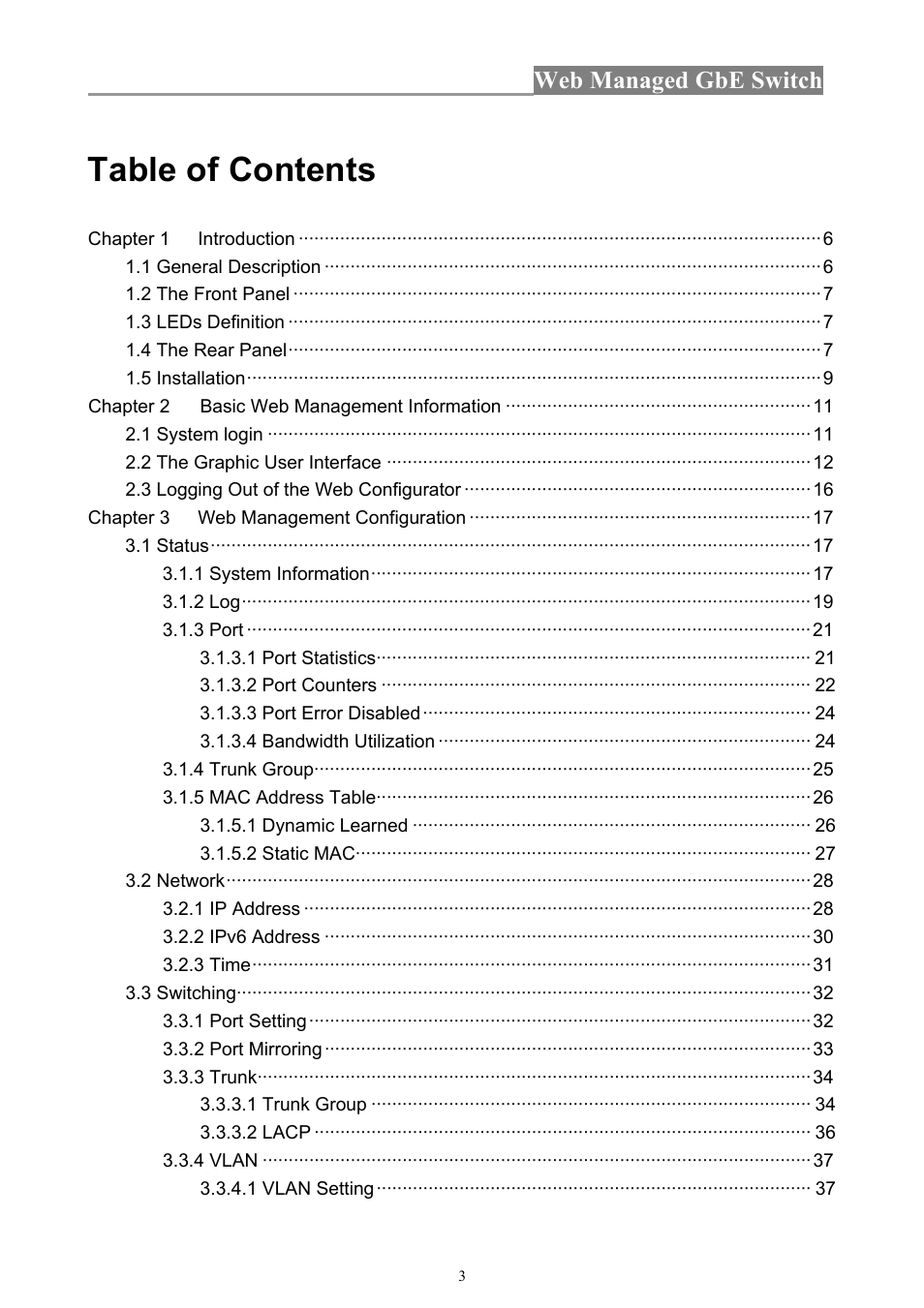 INTELLINET NETWORK 560801 24-Port Gigabit Managed Switch + 4 SFP Ports User Manual User Manual | Page 3 / 96
