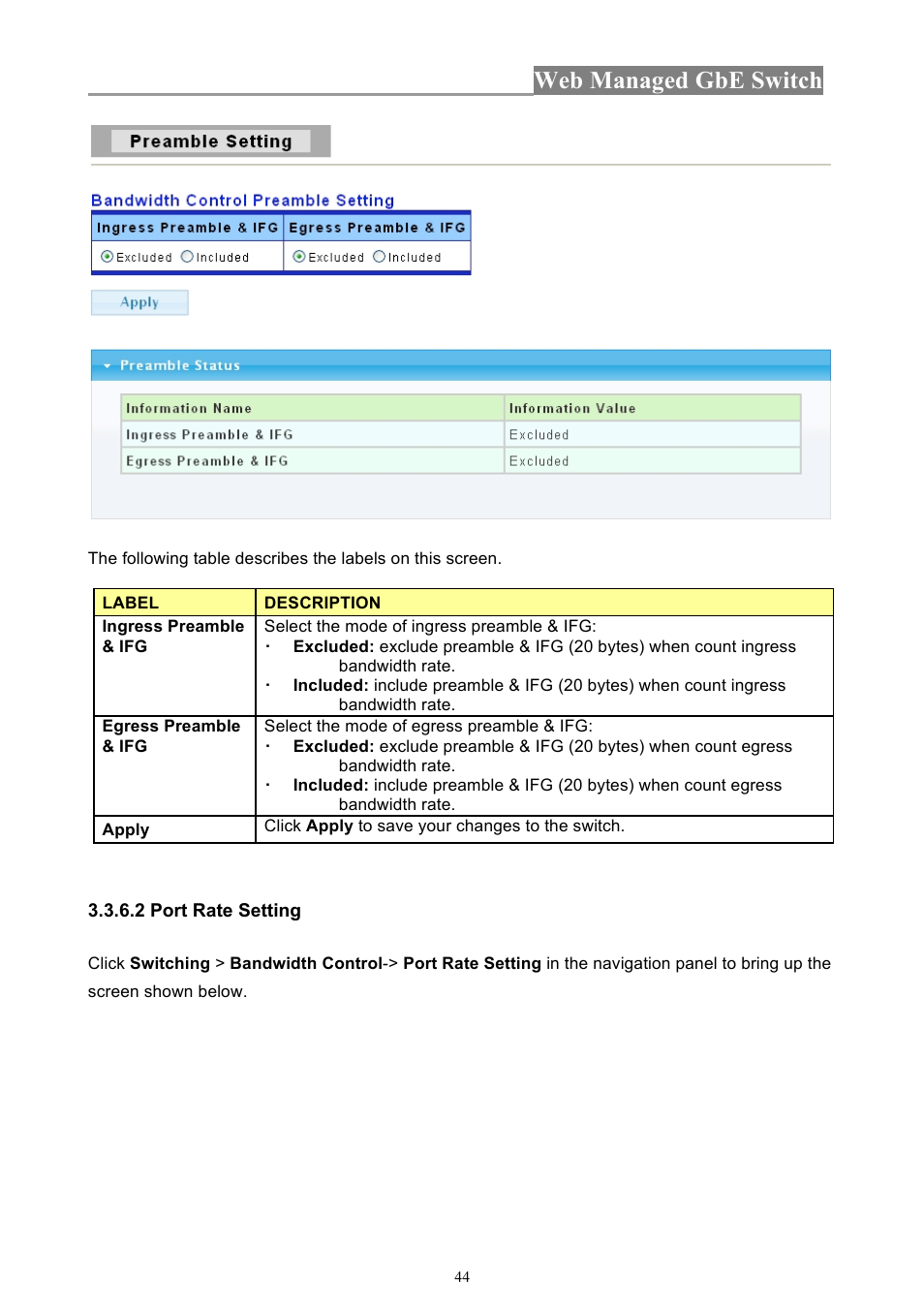 Web managed gbe switch | INTELLINET NETWORK 560801 24-Port Gigabit Managed Switch + 4 SFP Ports User Manual User Manual | Page 44 / 96