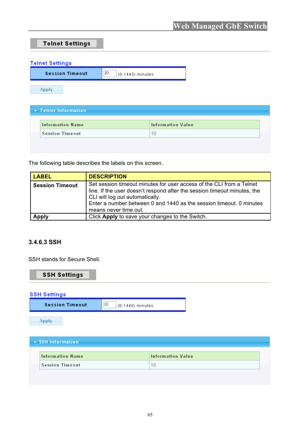 Web managed gbe switch | INTELLINET NETWORK 560801 24-Port Gigabit Managed Switch + 4 SFP Ports User Manual User Manual | Page 65 / 96