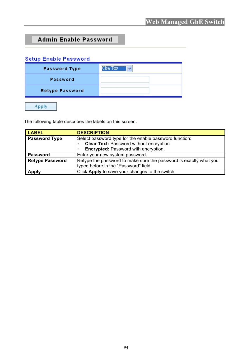 Web managed gbe switch | INTELLINET NETWORK 560801 24-Port Gigabit Managed Switch + 4 SFP Ports User Manual User Manual | Page 94 / 96