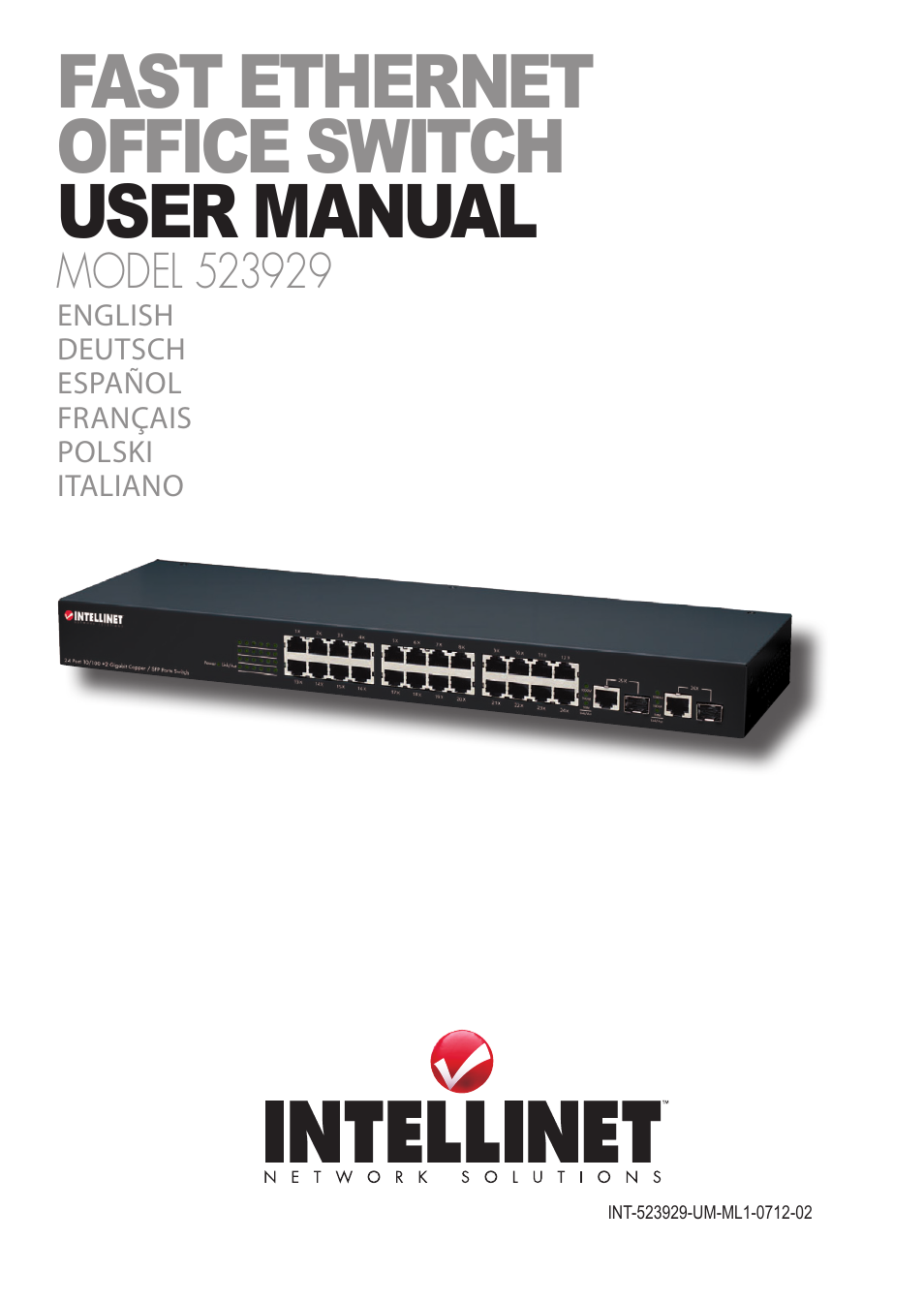 INTELLINET NETWORK 523929 Fast Ethernet Office Switch User Manual | 20 pages