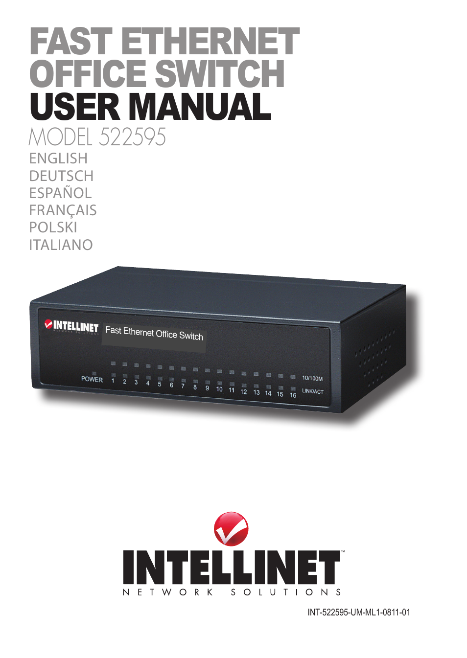 INTELLINET NETWORK 522595 16-Port Fast Ethernet Office Switch User Manual | 12 pages