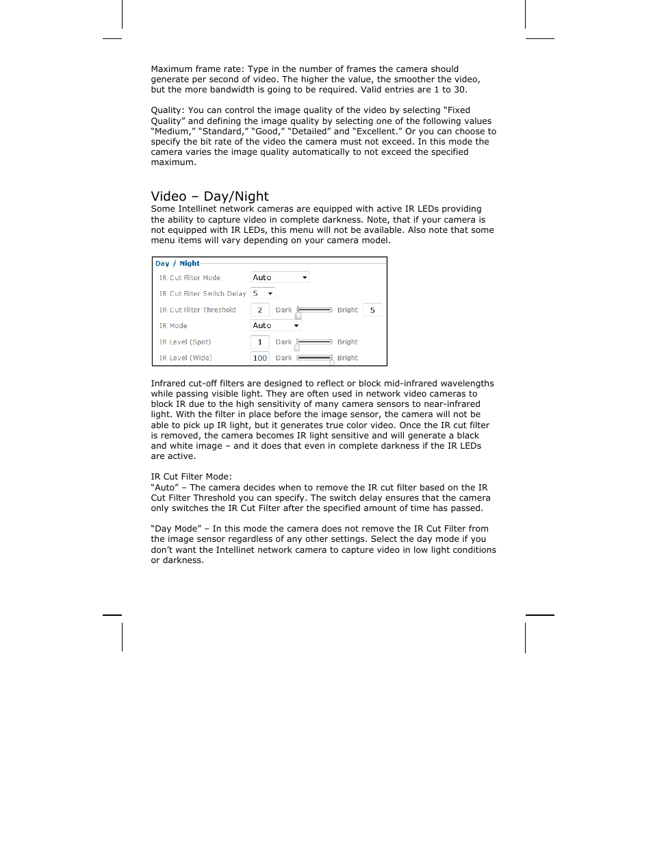Video – day/night | INTELLINET NETWORK ICC-130 User Manual User Manual | Page 45 / 78