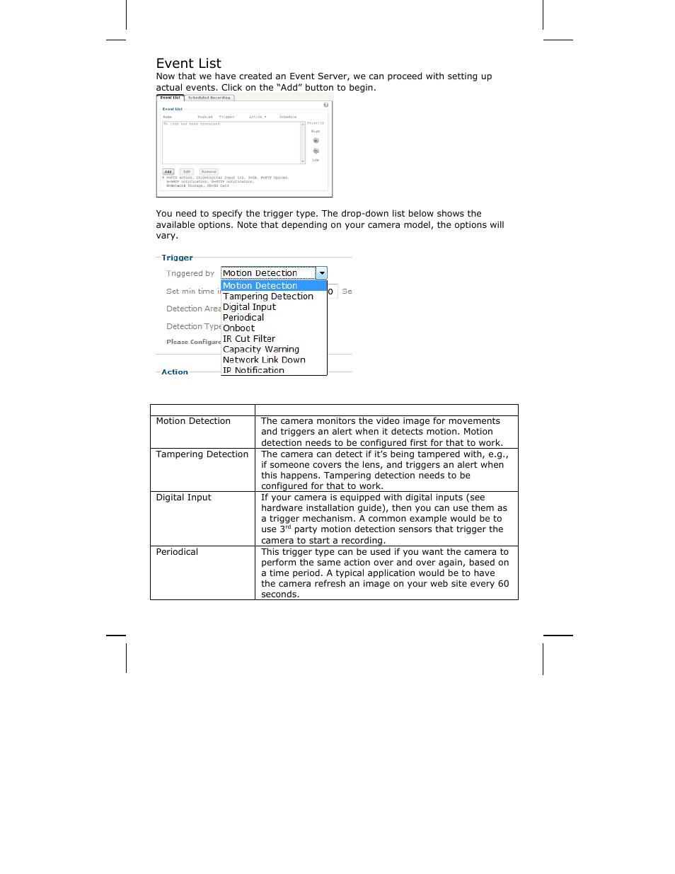 Event list | INTELLINET NETWORK ICC-130 User Manual User Manual | Page 57 / 78