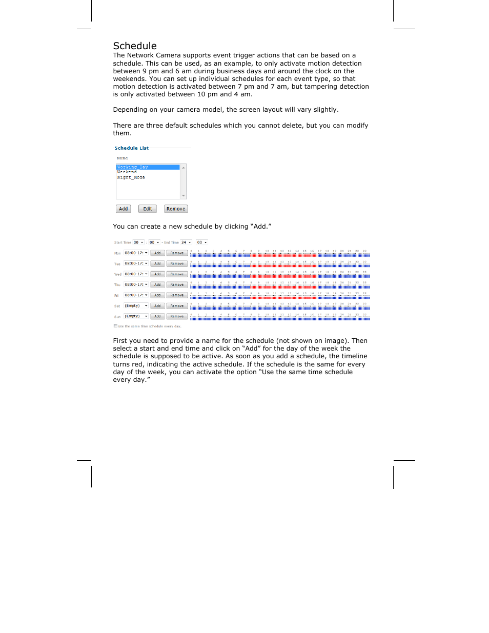 Schedule | INTELLINET NETWORK ICC-130 User Manual User Manual | Page 61 / 78