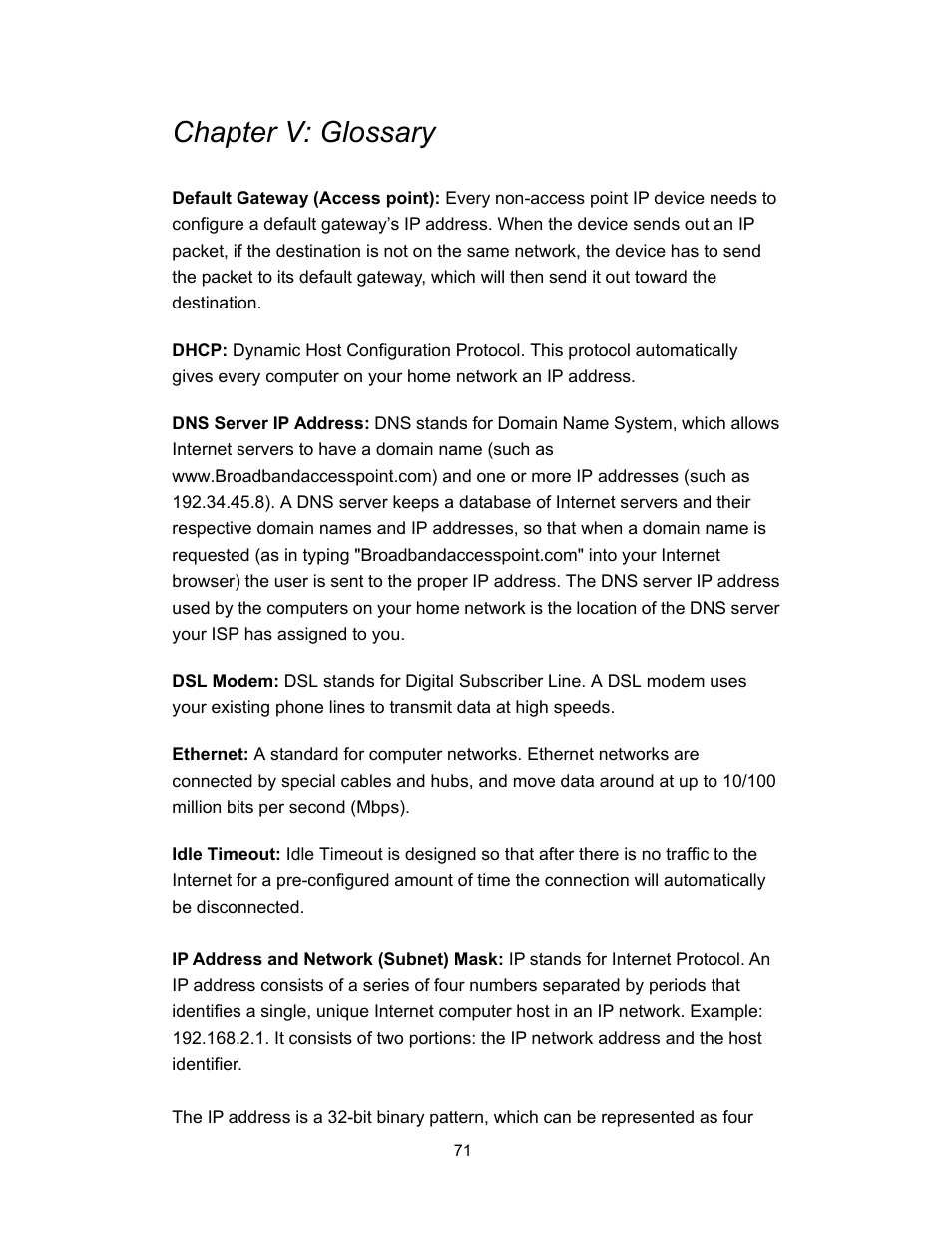 Chapter v: glossary | INTELLINET NETWORK 525251 300N High-Power PoE Access Point User Manual User Manual | Page 77 / 80