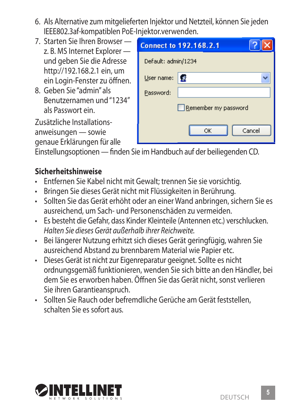 INTELLINET NETWORK 524711 Wireless 300N Outdoor PoE Access Point Quick Install Guide User Manual | Page 5 / 16