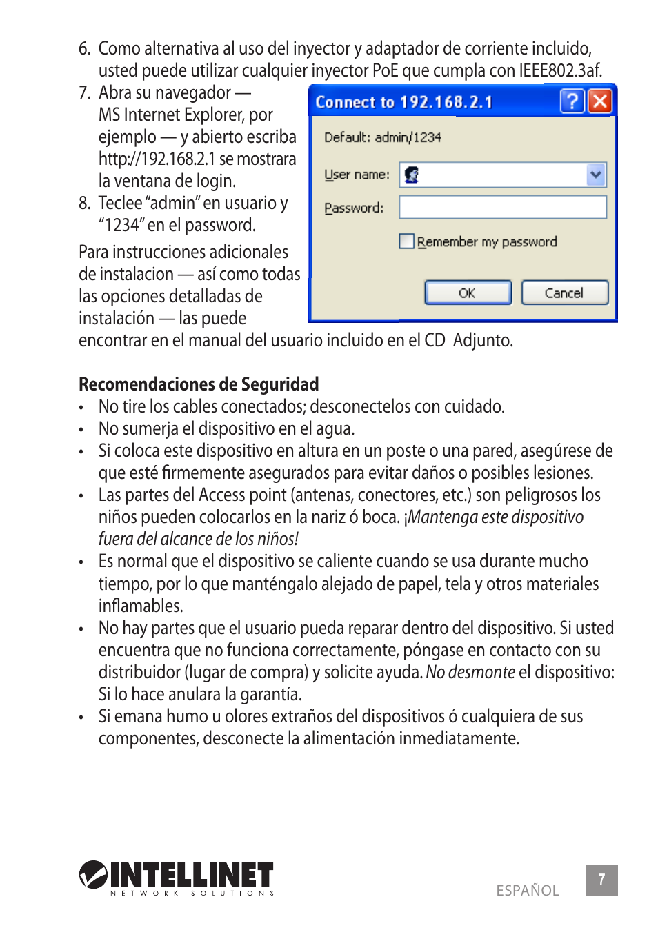 INTELLINET NETWORK 524711 Wireless 300N Outdoor PoE Access Point Quick Install Guide User Manual | Page 7 / 16