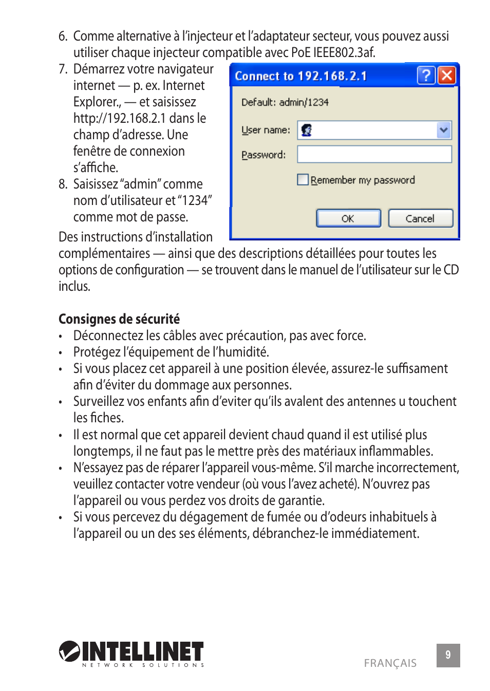 INTELLINET NETWORK 524711 Wireless 300N Outdoor PoE Access Point Quick Install Guide User Manual | Page 9 / 16