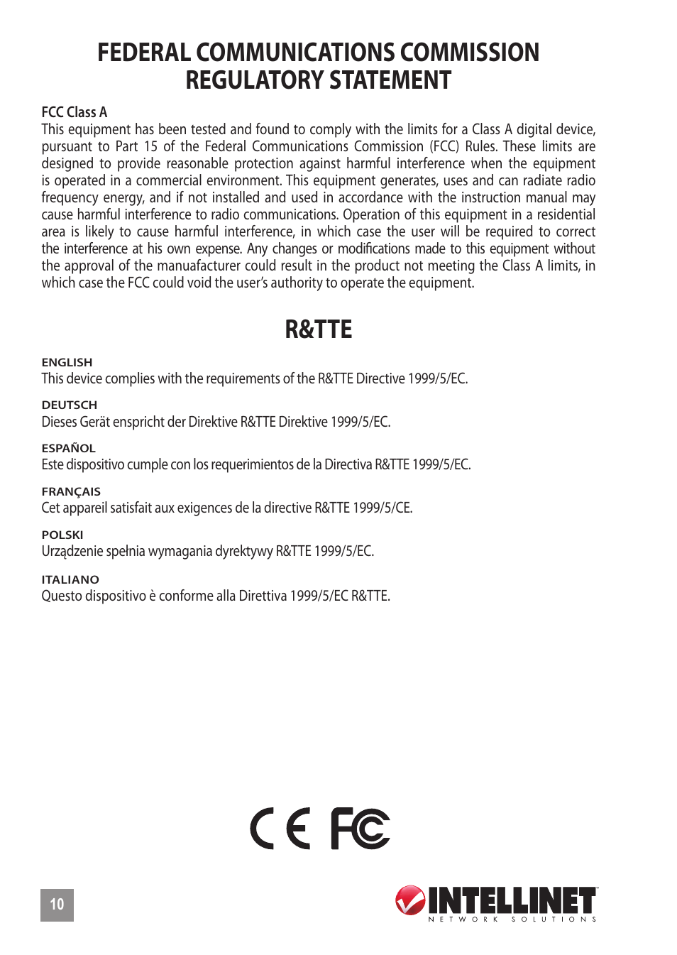 R&tte | INTELLINET NETWORK 502931 8-Port Rackmount PoE Midspan User Manual | Page 10 / 12