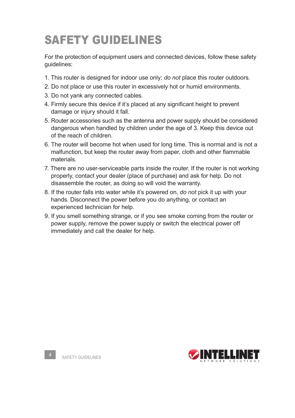 Safety guidelines | INTELLINET NETWORK 525268 User Manual User Manual | Page 4 / 75