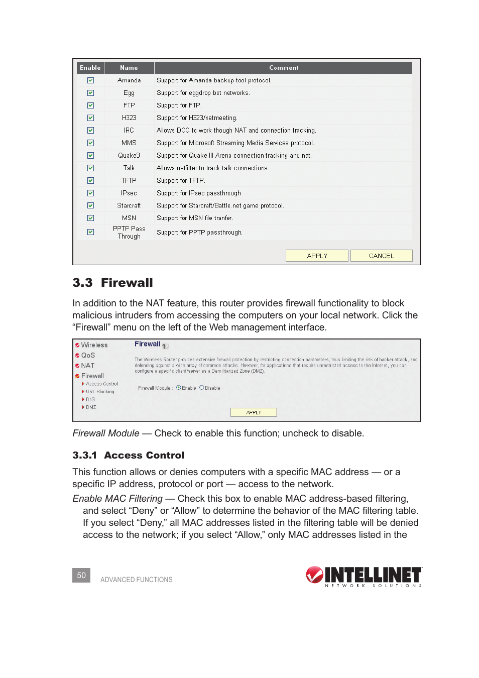 3 firewall | INTELLINET NETWORK 525268 User Manual User Manual | Page 50 / 75