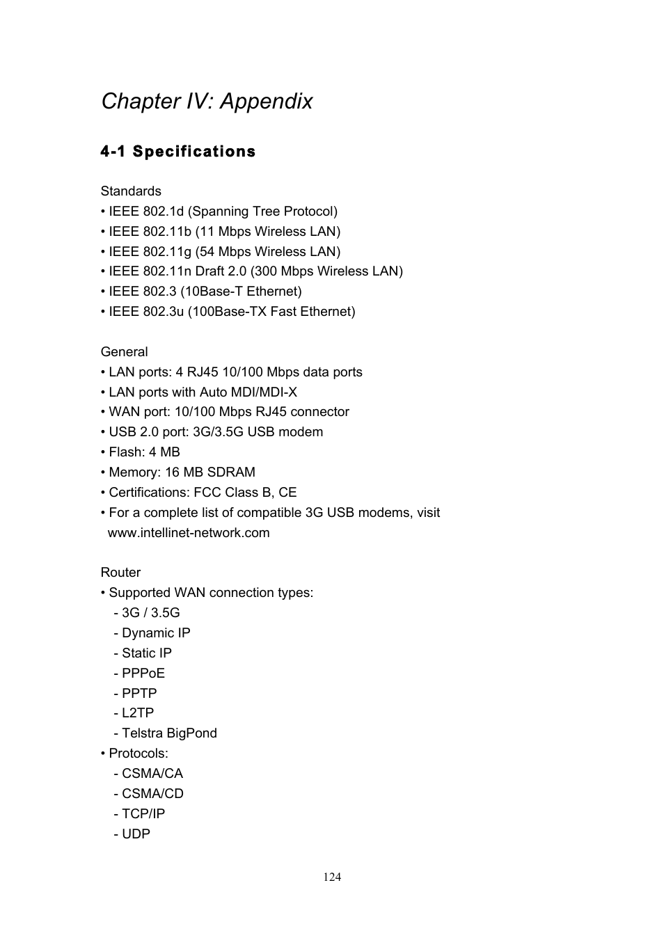 Chapter iv: appendix | INTELLINET NETWORK 524681 User Manual User Manual | Page 131 / 142