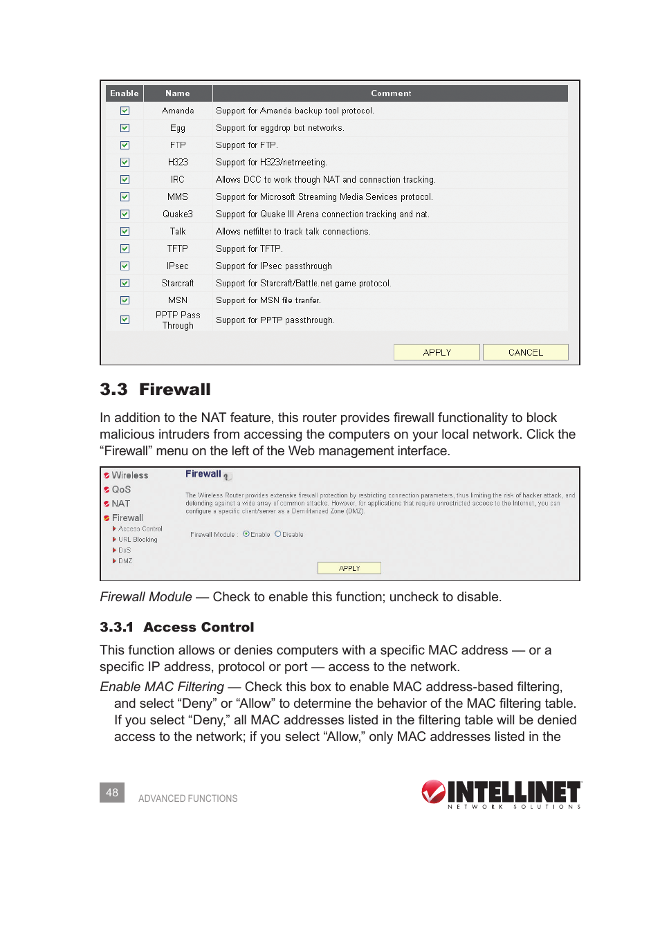 3 firewall | INTELLINET NETWORK 524445 User Manual User Manual | Page 48 / 70