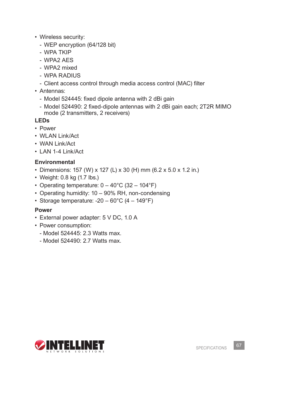 INTELLINET NETWORK 524445 User Manual User Manual | Page 67 / 70