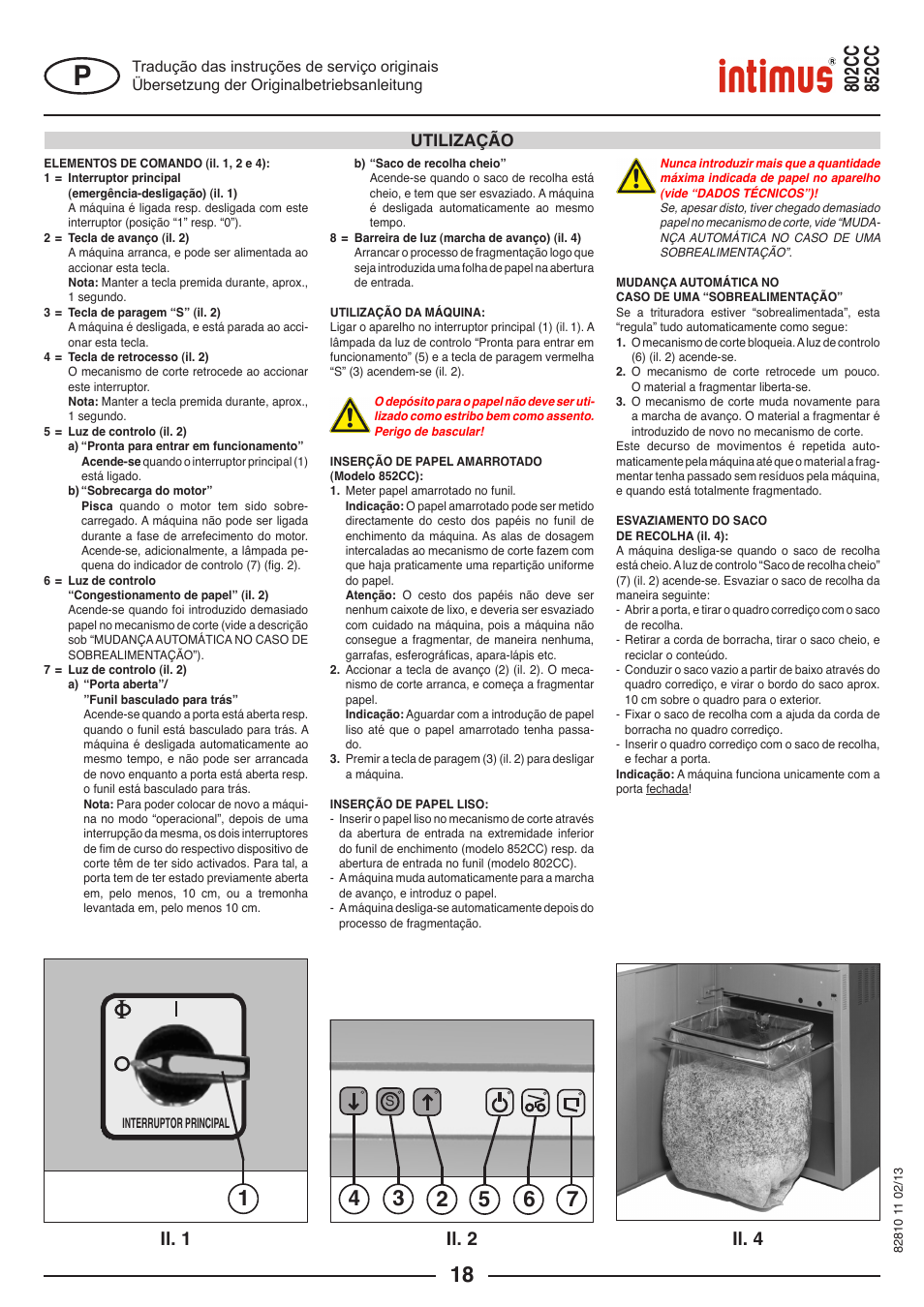 Il. 1 il. 2 il. 4, Utilização | intimus 802 CC User Manual | Page 18 / 56