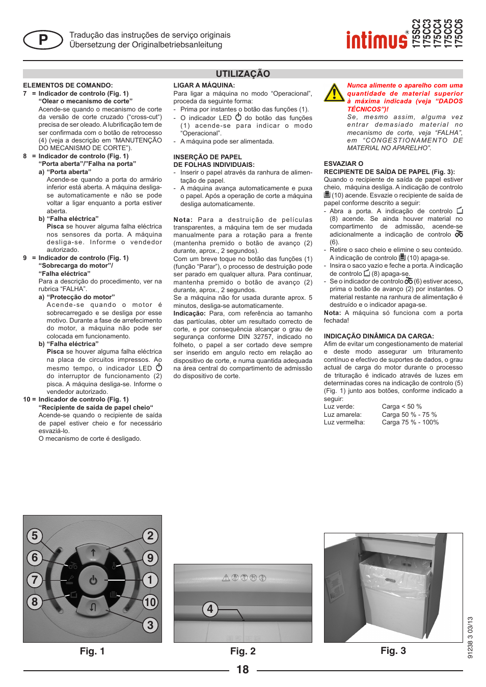 Fig. 3 fig. 1, Fig. 2, Utilização | intimus 175 CC5 User Manual | Page 18 / 56