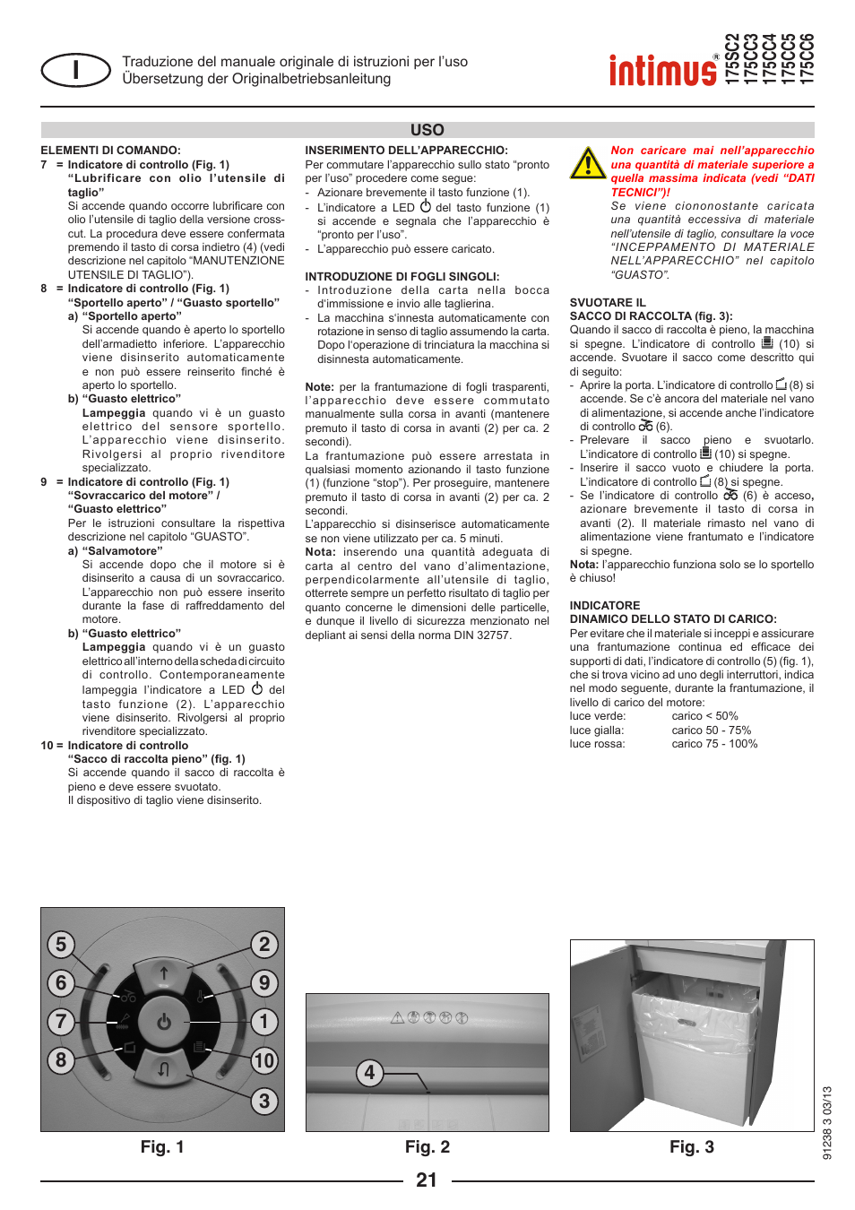 Fig. 3 fig. 2, Fig. 1 | intimus 175 CC5 User Manual | Page 21 / 56