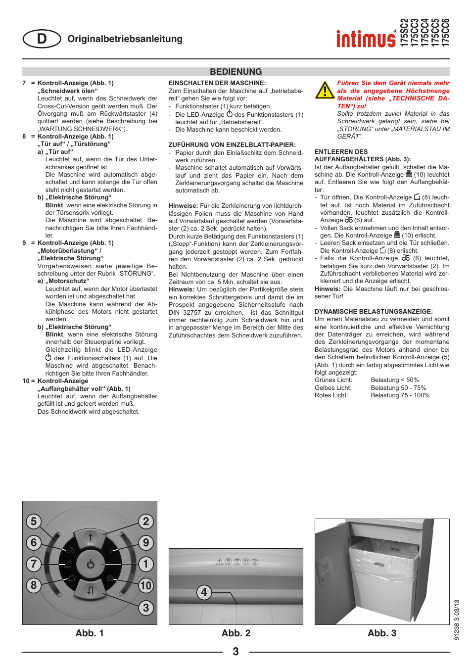 Abb. 2, Originalbetriebsanleitung, Abb. 1 abb. 3 | Bedienung | intimus 175 CC5 User Manual | Page 3 / 56